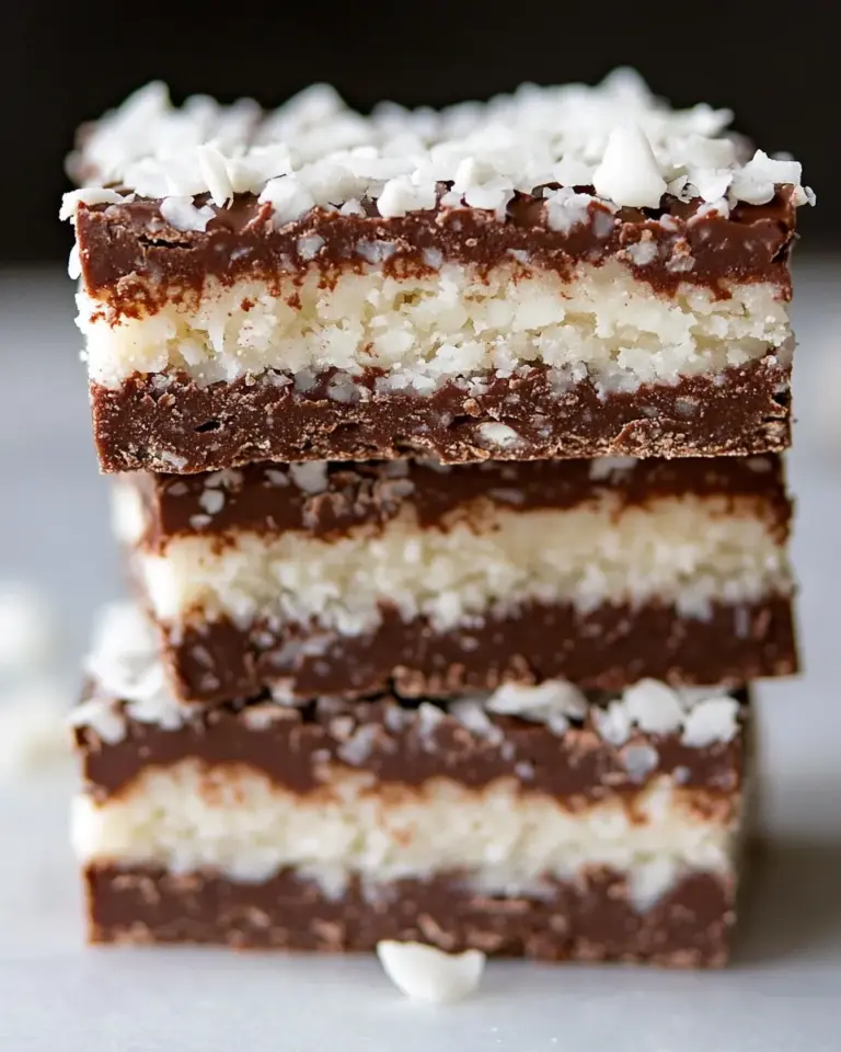 Homemade No Bake Chocolate Coconut Fudge Bars photo