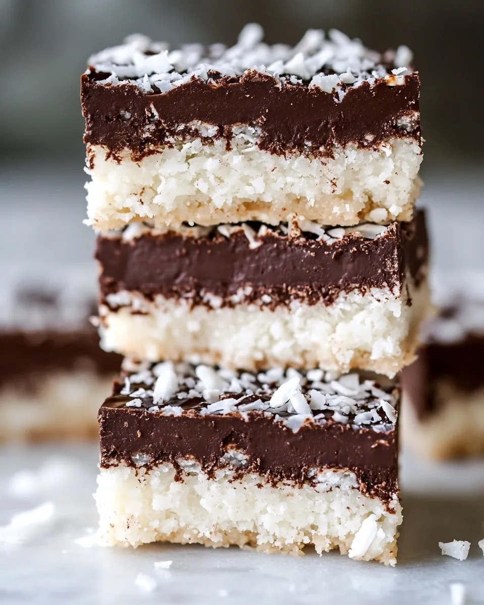 Delicious No Bake Chocolate Coconut Fudge Bars recipe photo