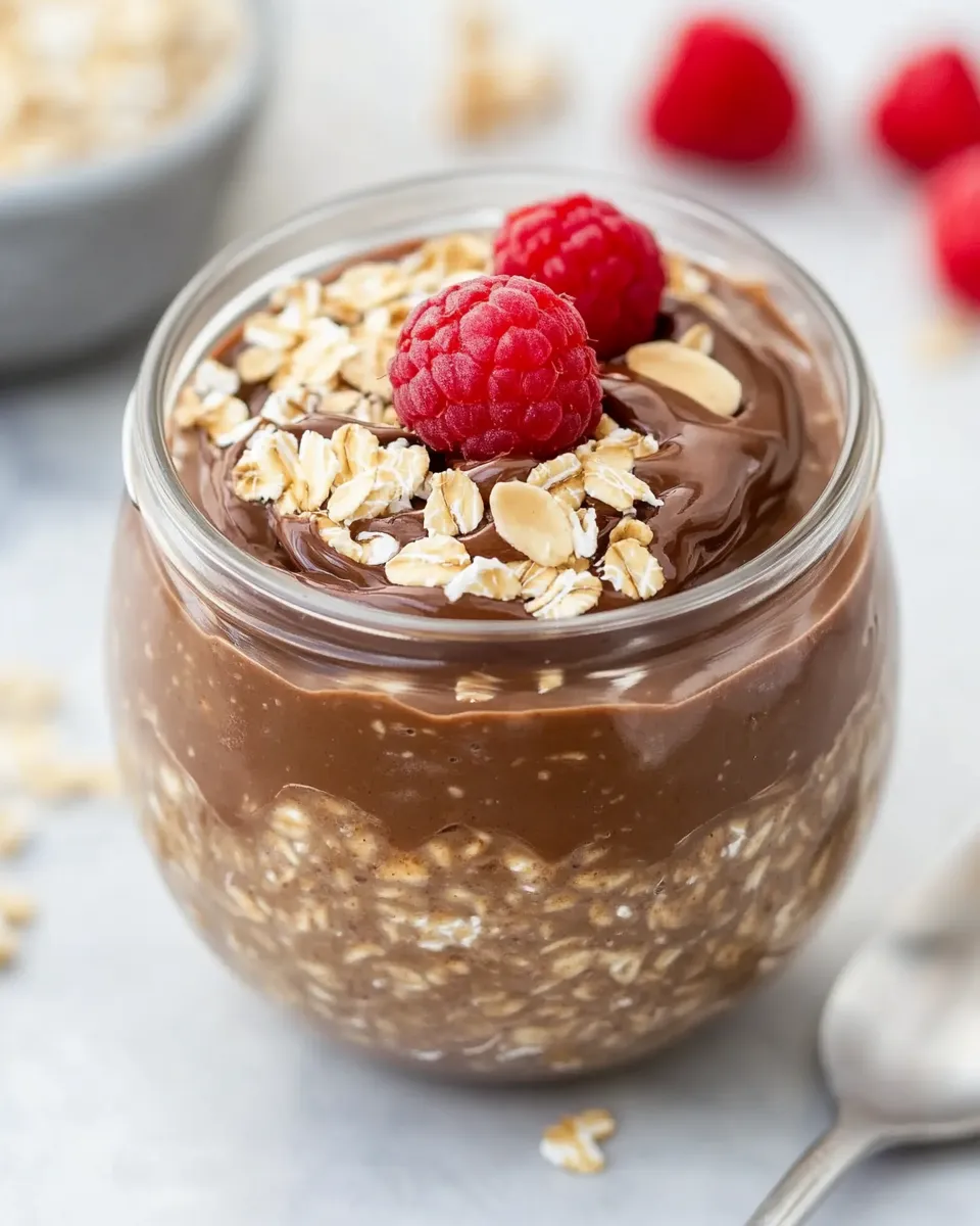 Delicious Nutella Overnight Oats image