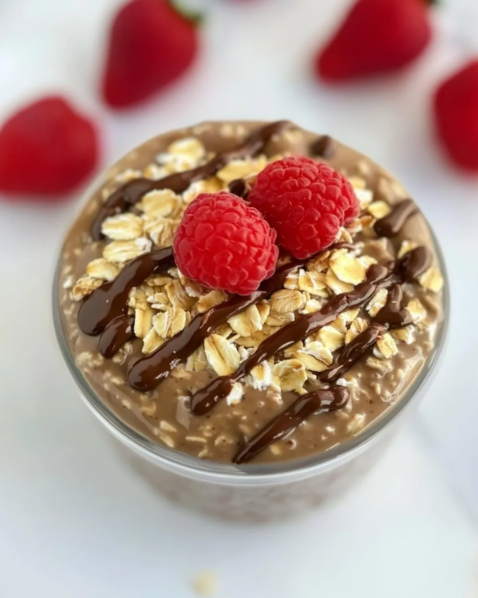 Simple Nutella Overnight Oats shot
