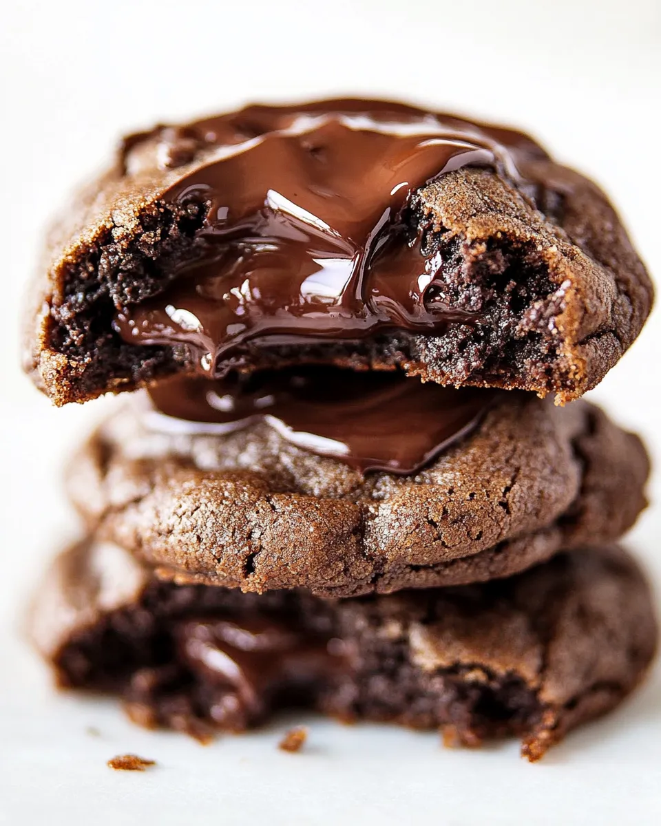 Homemade Nutella Stuffed Double Chocolate Cookies photo