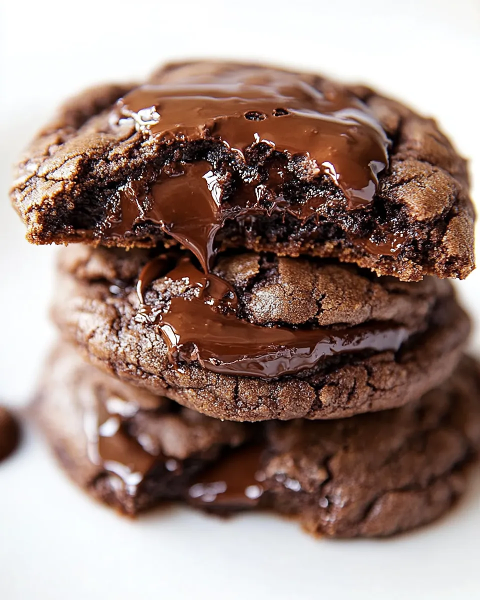 Classic Nutella Stuffed Double Chocolate Cookies image