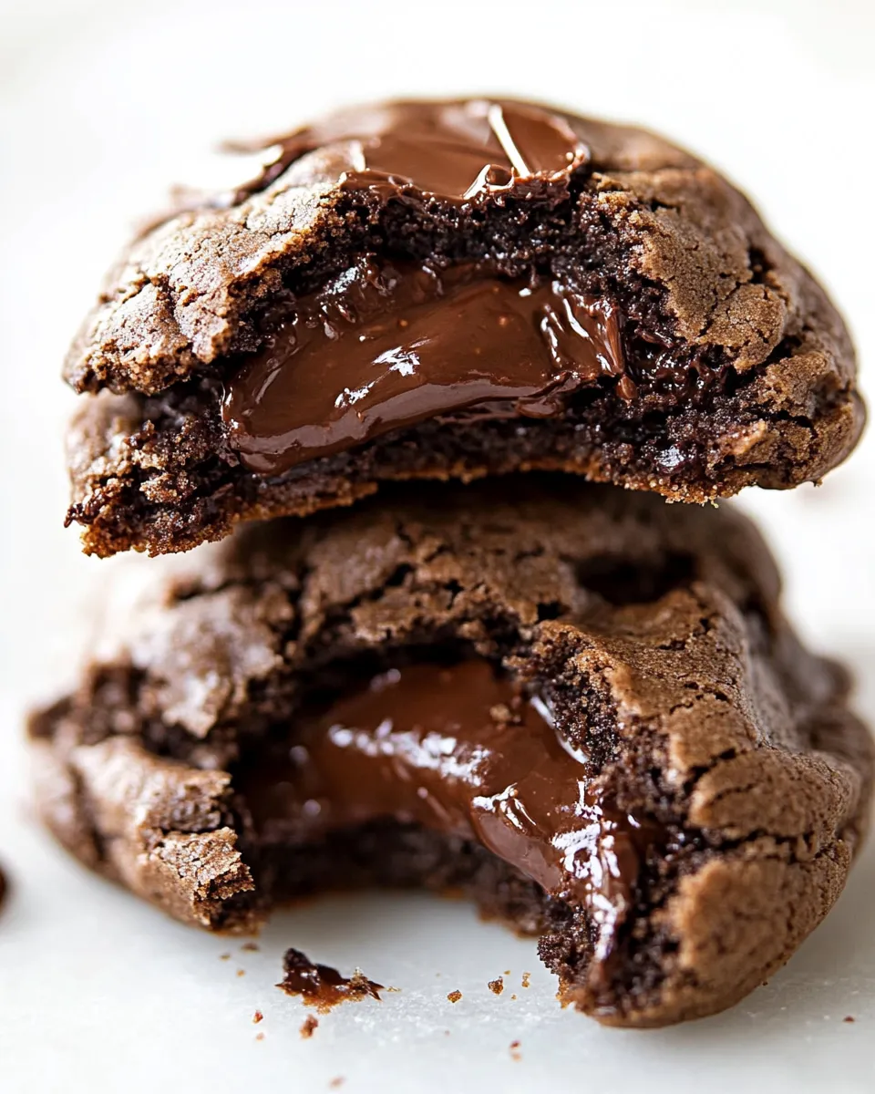 Easy Nutella Stuffed Double Chocolate Cookies recipe photo
