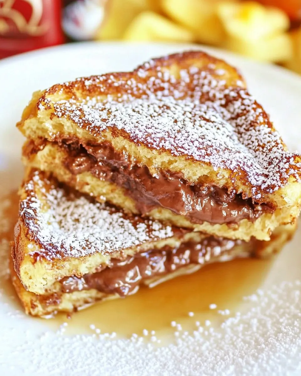 Delicious Nutella Stuffed French Toast shot