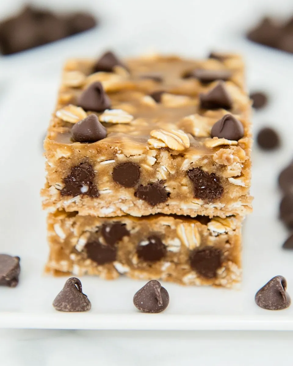 Delicious Oatmeal Peanut Butter Chocolate Chip Bars shot