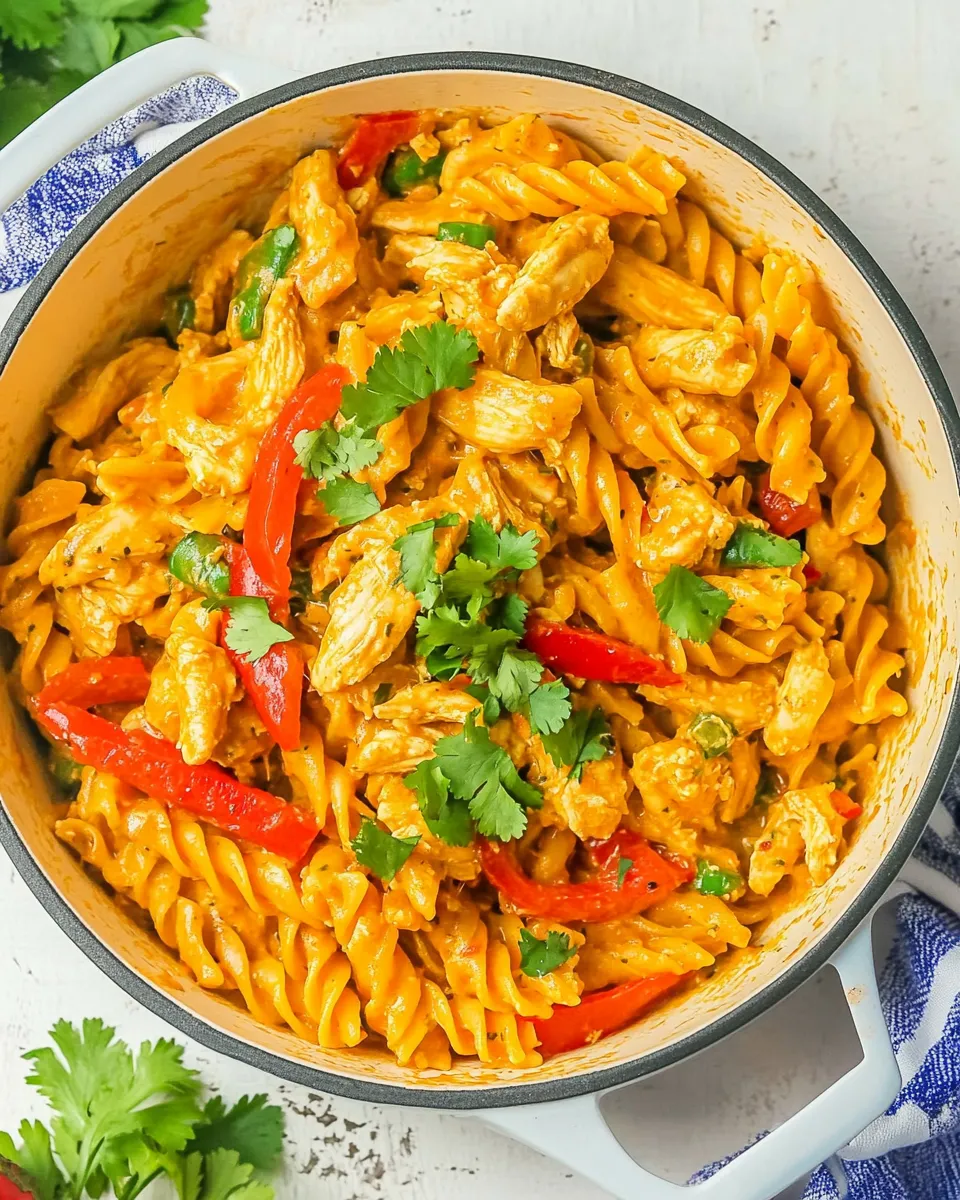 Healthy One Pot Chicken Fajita Pasta dish photo