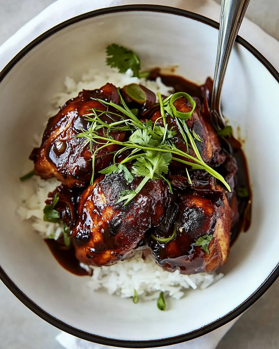 Tasty One Skillet Filipino Coconut Adobo Chicken. dish image