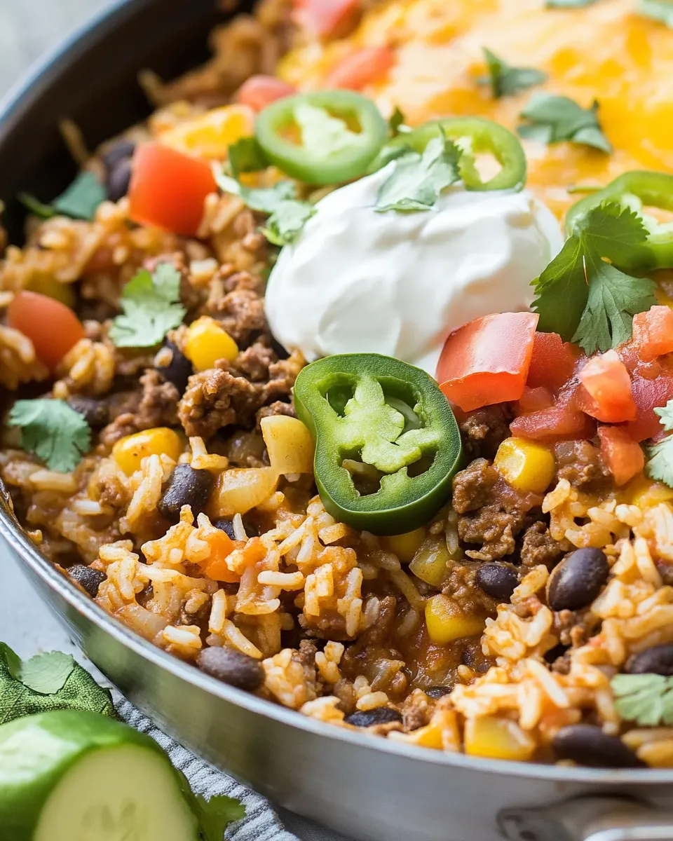 Homemade One Skillet Mexican Beef and Rice picture