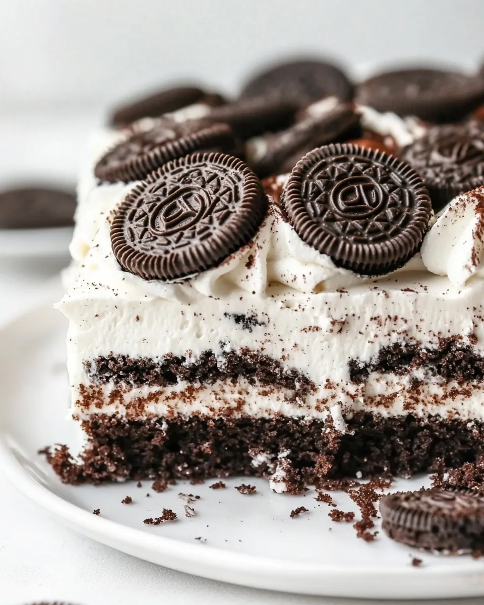 Classic Oreo Cake (Creamy Oreo Poke Cake) image