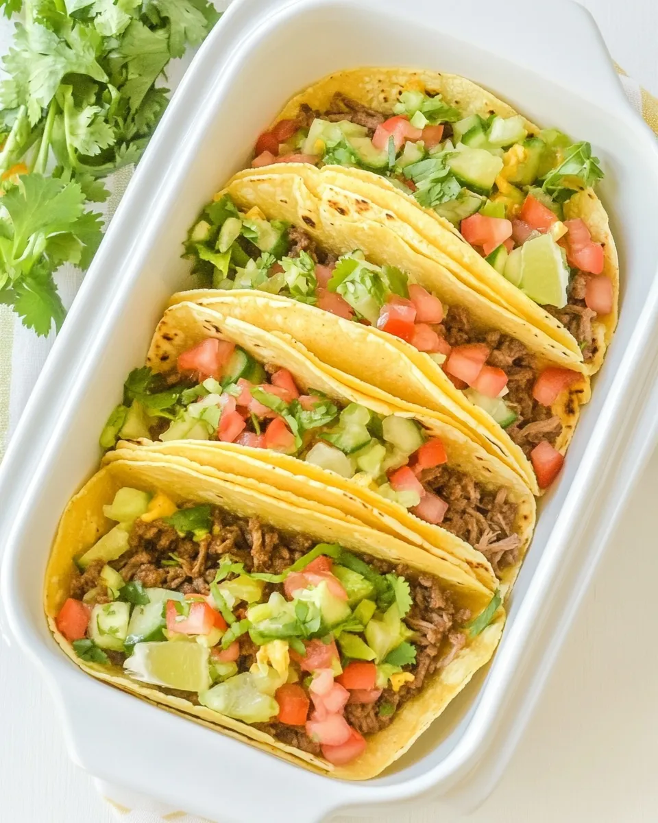 Delicious Oven Baked Beef Tacos recipe image