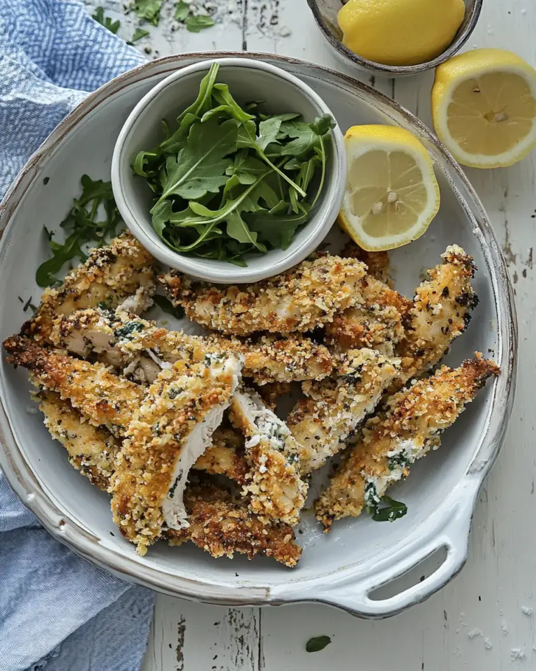 Homemade Oven baked chicken goujons with parmesan & lemon recipe photo