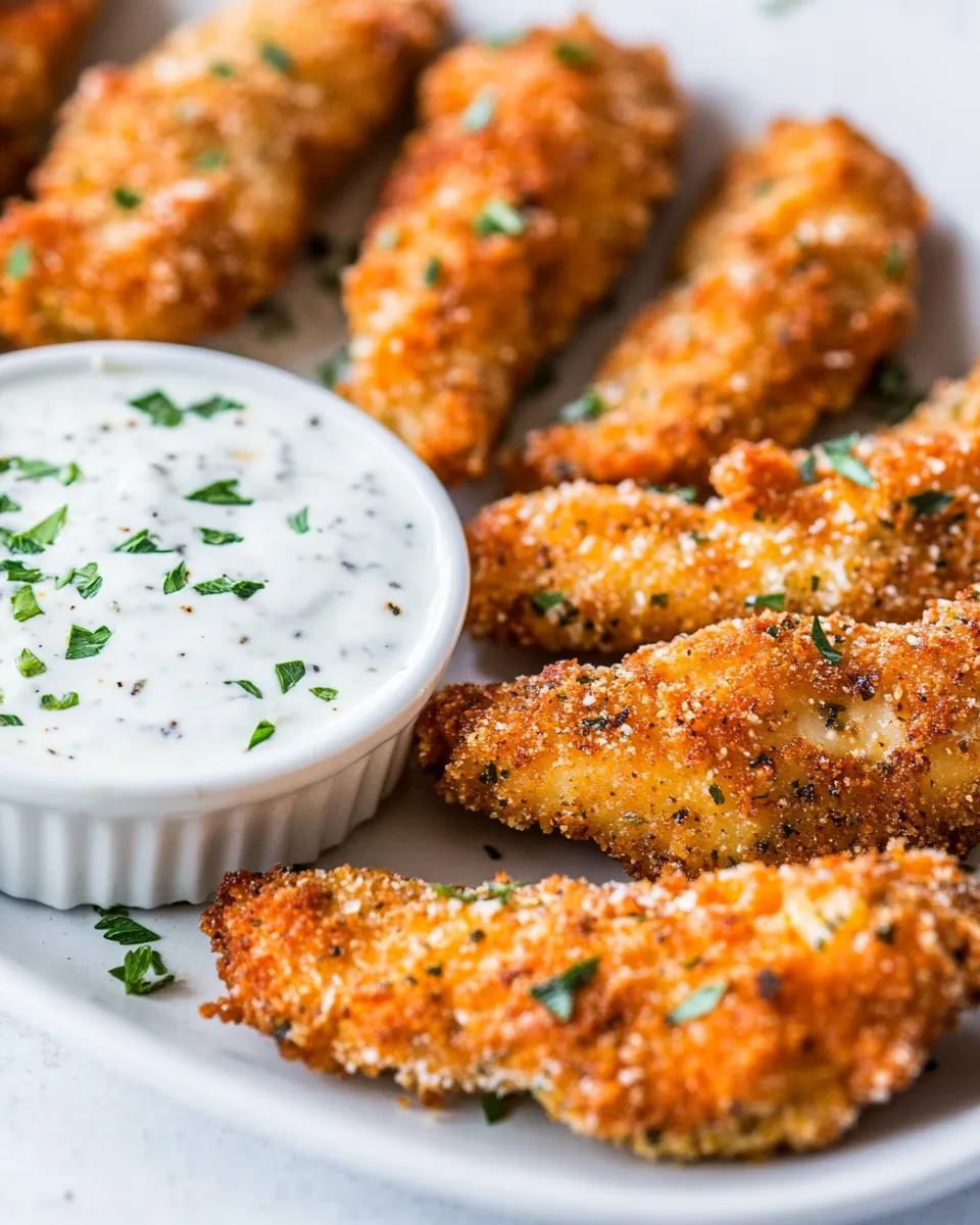 Delicious Parmesan Chicken Strips shot