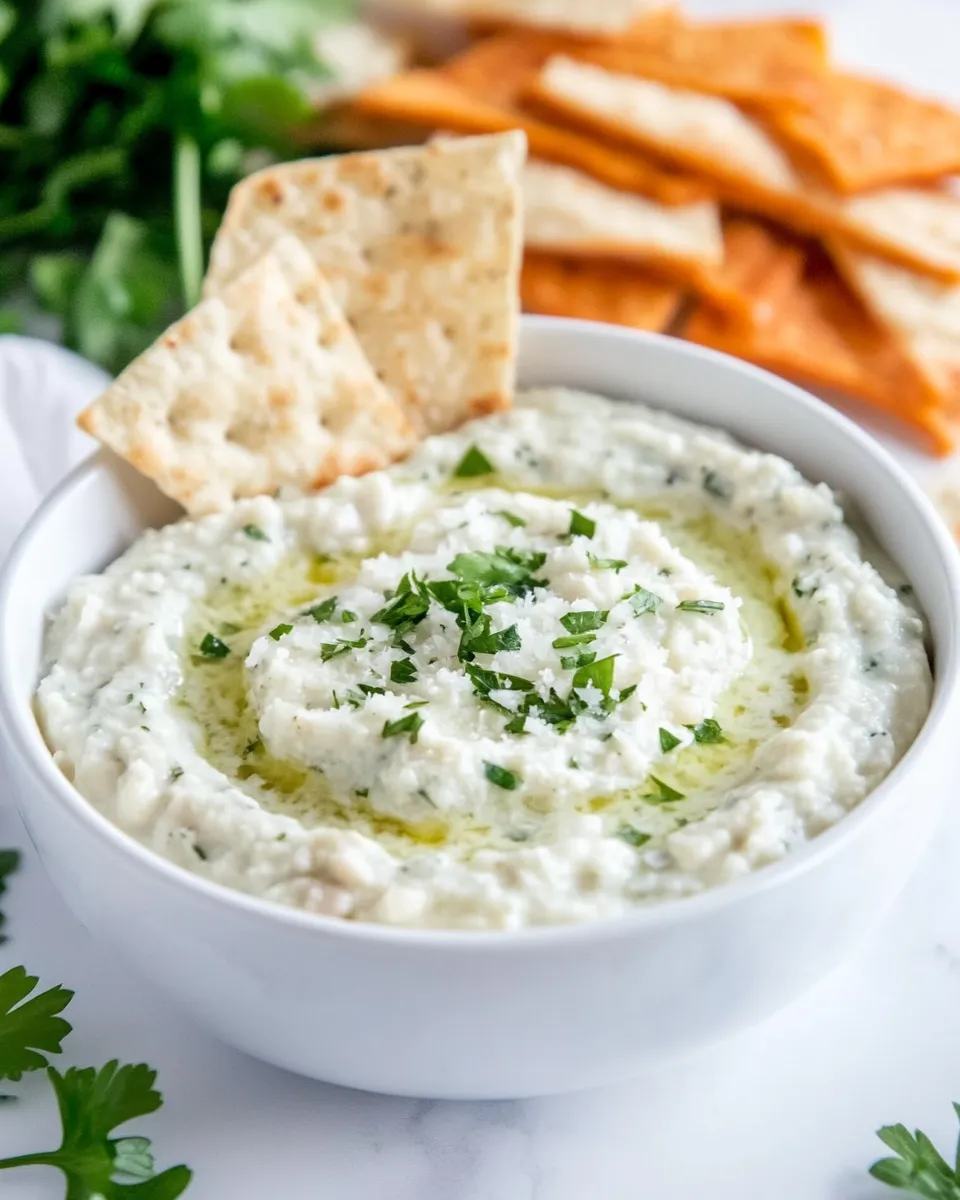 Delicious Parmesan White Bean Dip shot