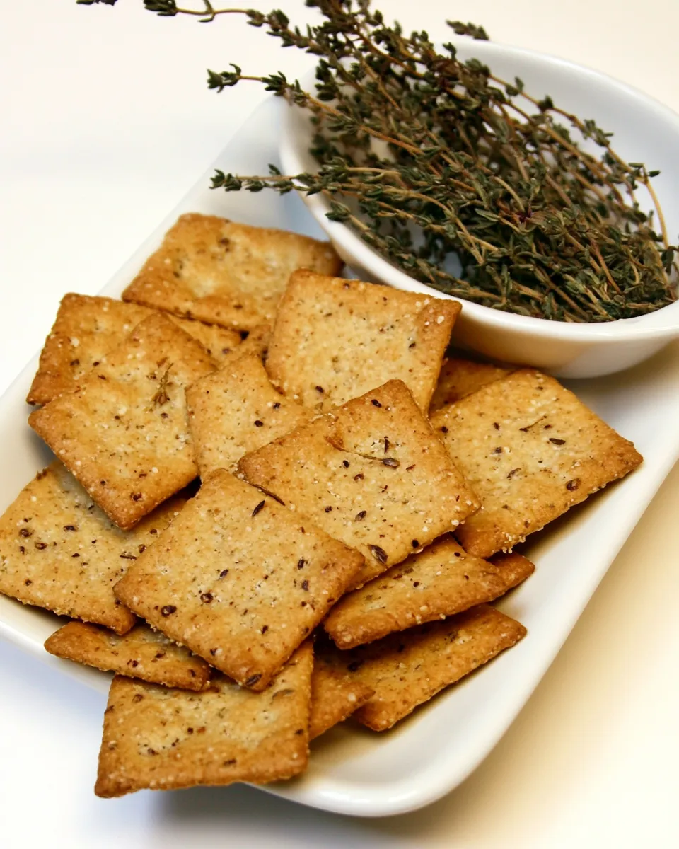 Delicious Parmesan & Thyme Crackers shot