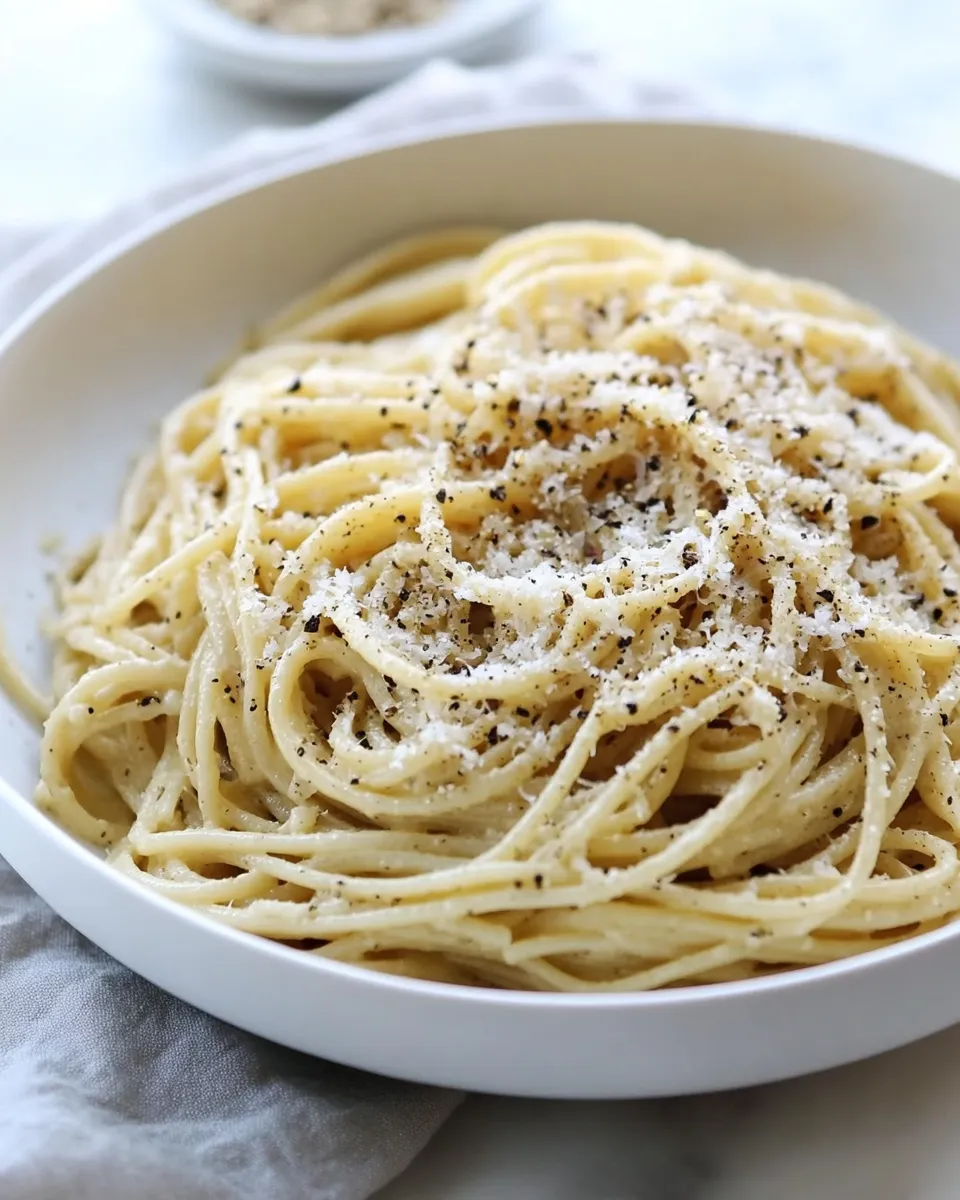 Delicious Pasta Cacio e Pepe shot