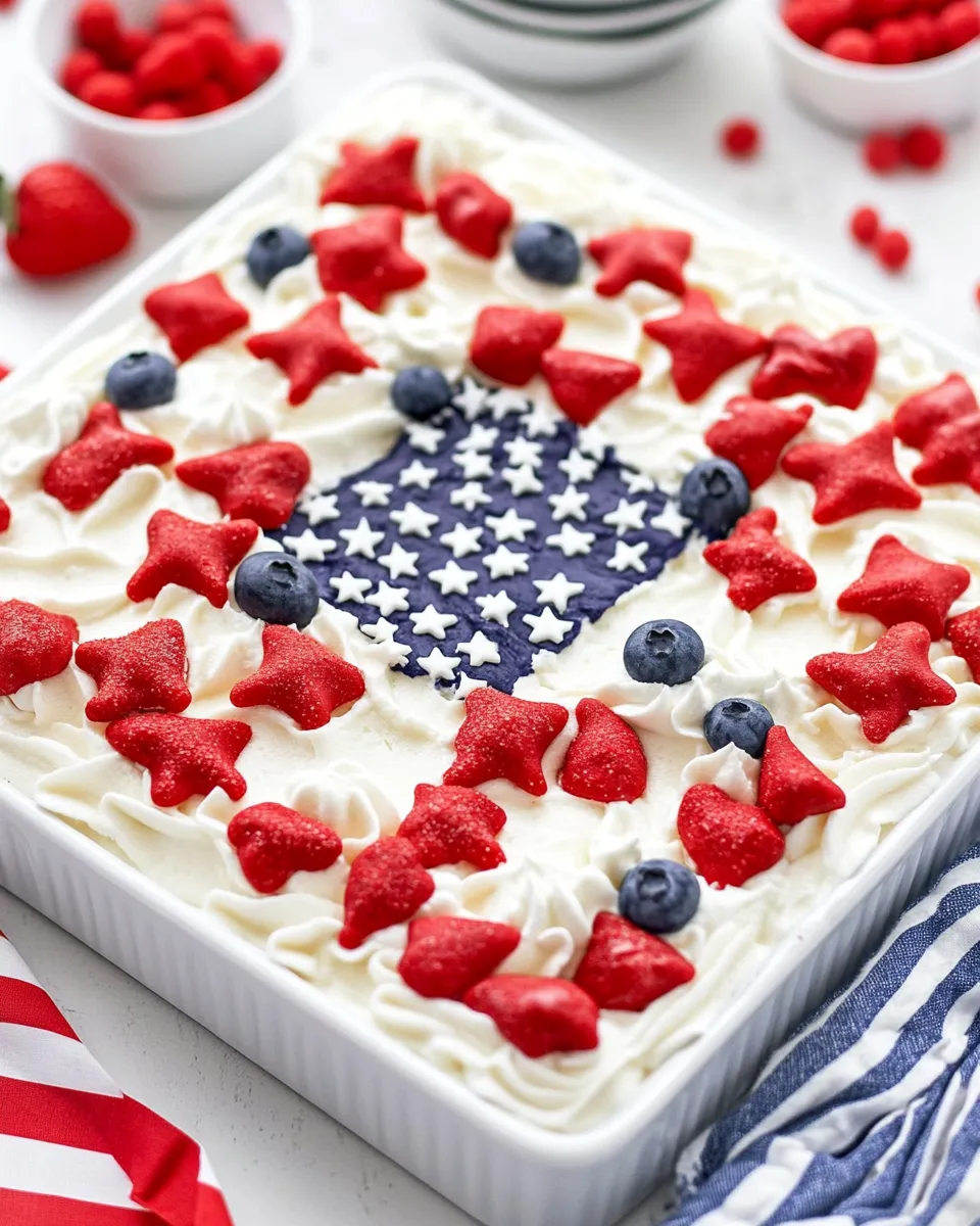 Delicious Patriotic Poke Cake Recipe shot