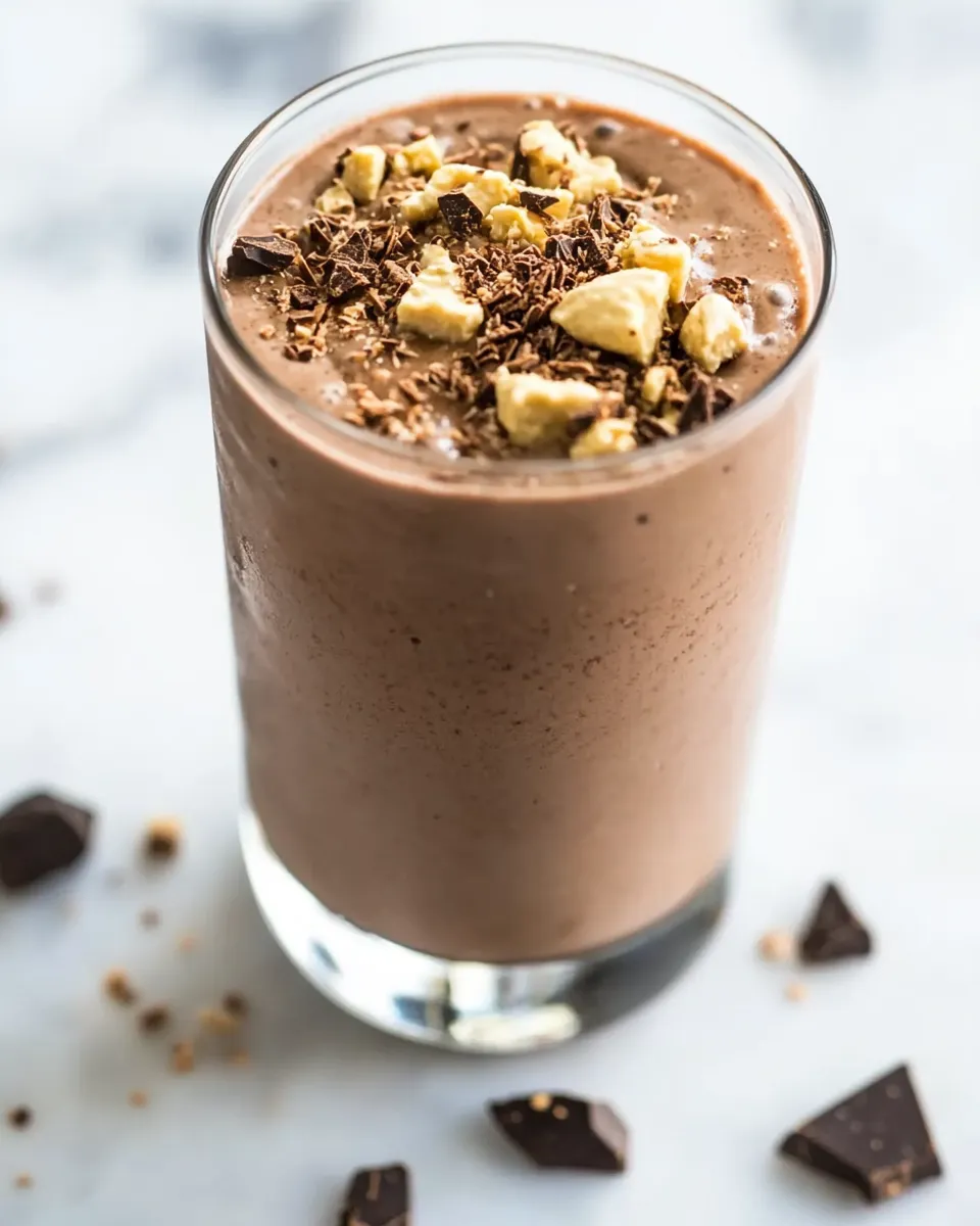 Tasty Peanut Butter-Chocolate Protein Shake shot