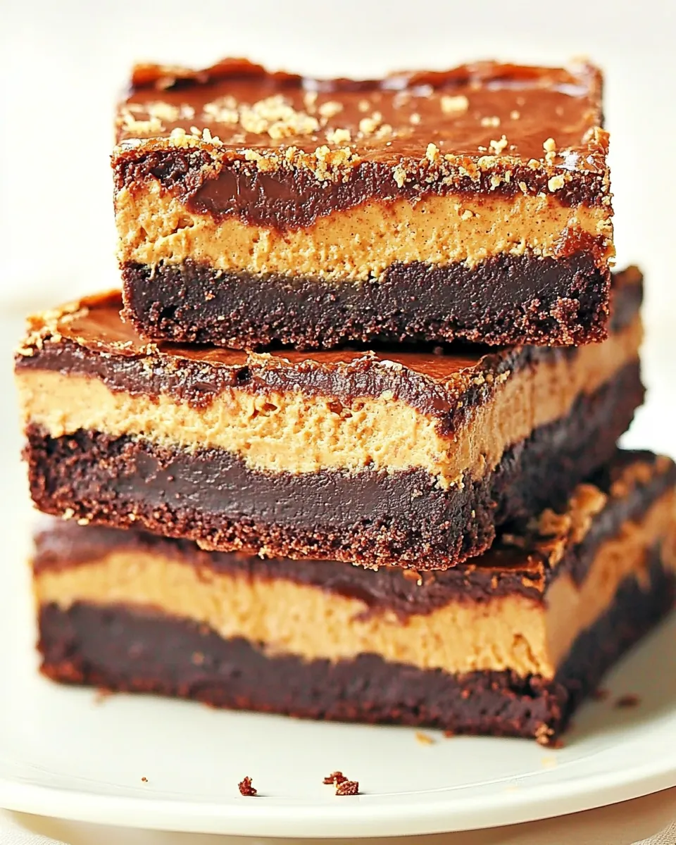Easy Peanut Butter Brownie Truffle Bars Recipe photo