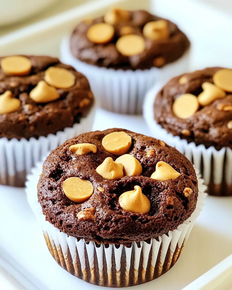 Delicious Peanut Butter Chip Brownie Cupcakes shot