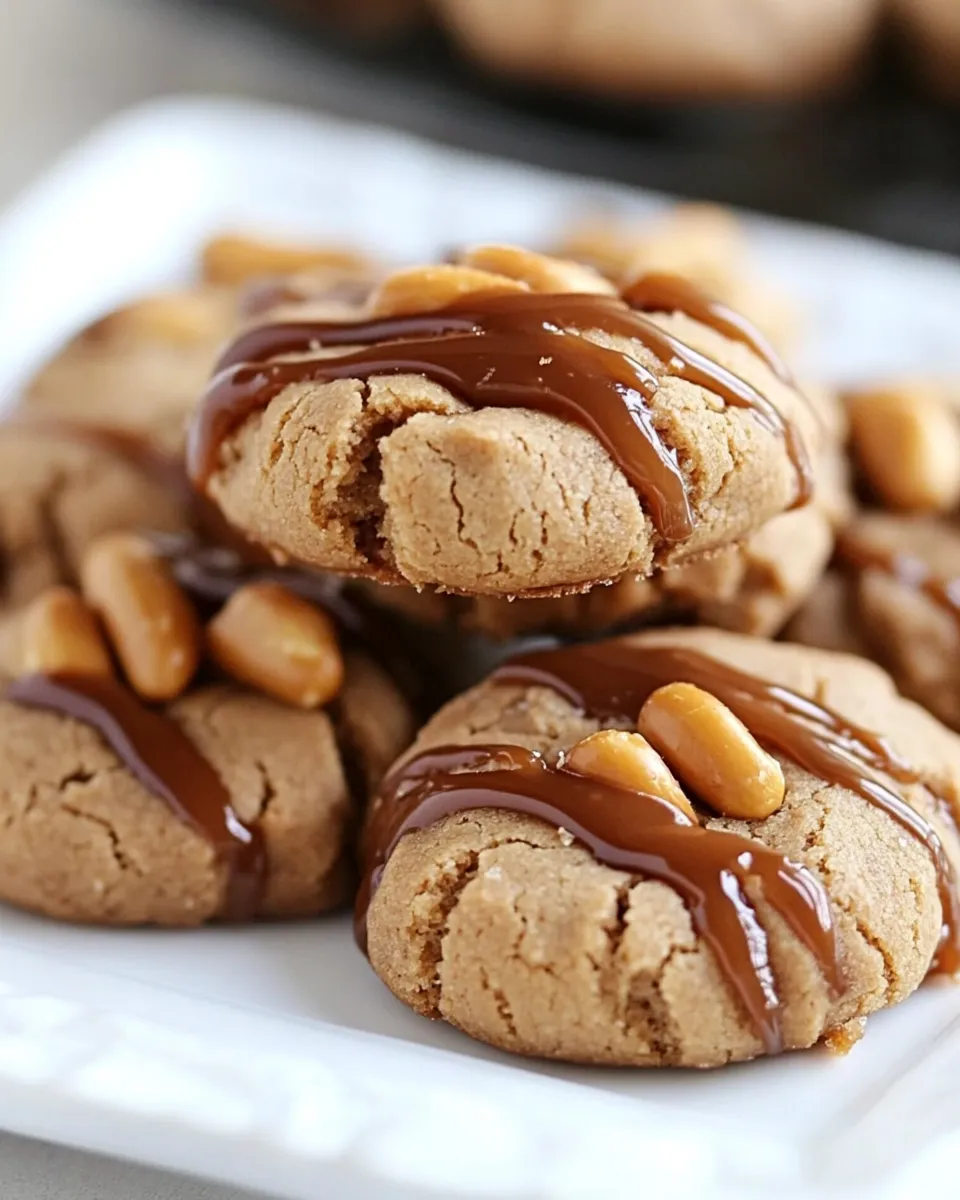 Delicious Peanut Butter Cookie Recipe with Salted Peanut Caramel recipe photo