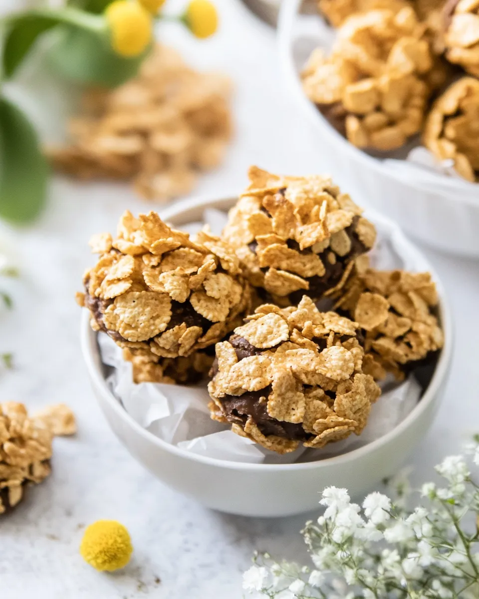 Classic Peanut Butter Cornflake Cookies (No Bake) image