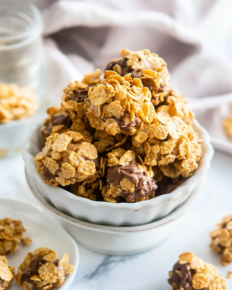 Easy Peanut Butter Cornflake Cookies (No Bake) recipe photo
