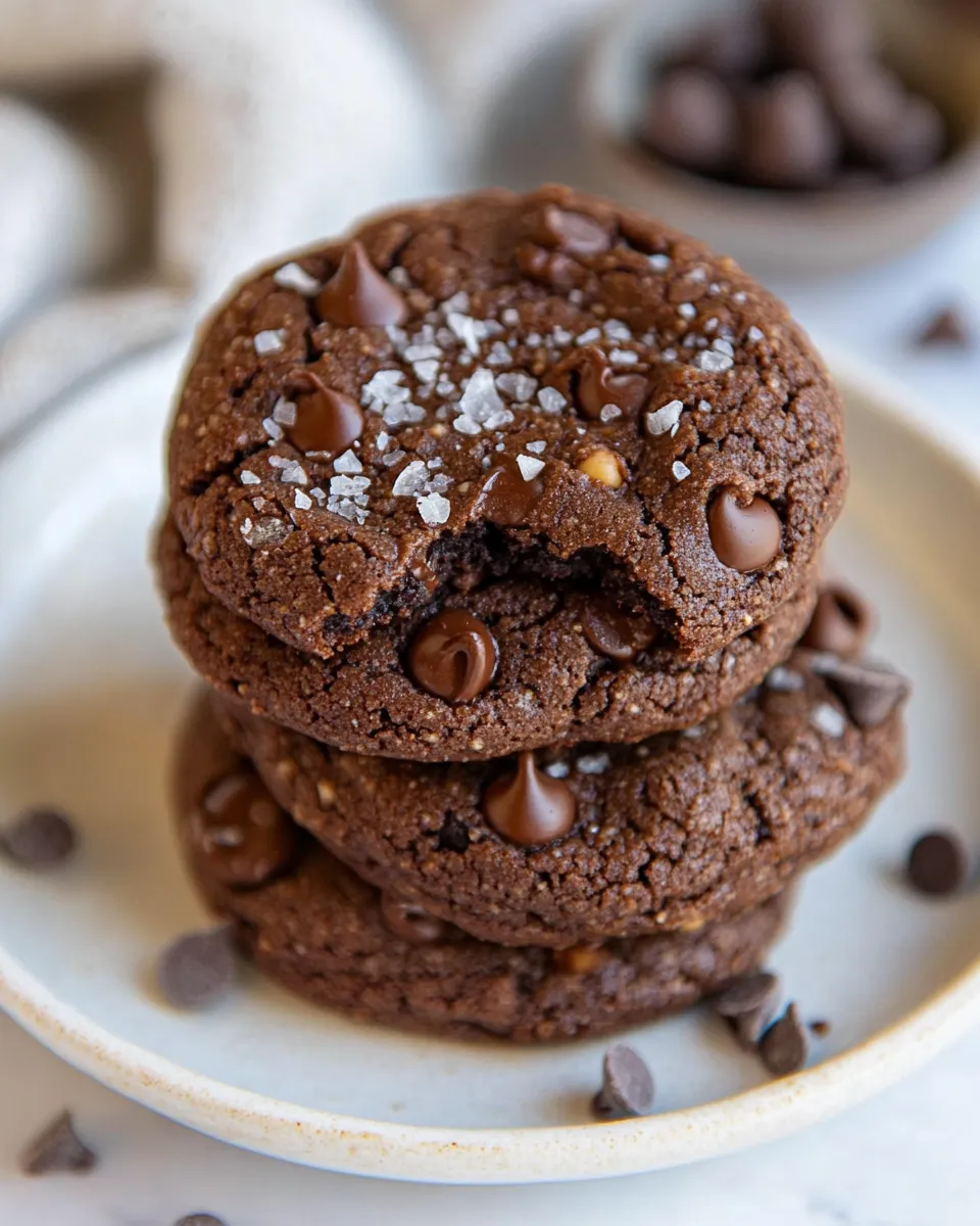 Classic Peanut Butter Double Chocolate Chickpea Cookies image