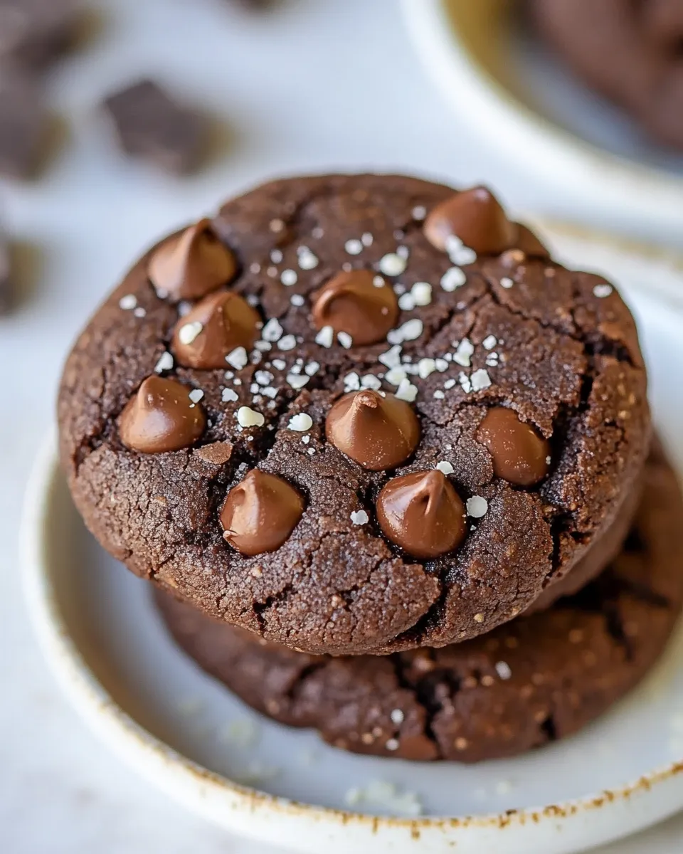 Easy Peanut Butter Double Chocolate Chickpea Cookies shot