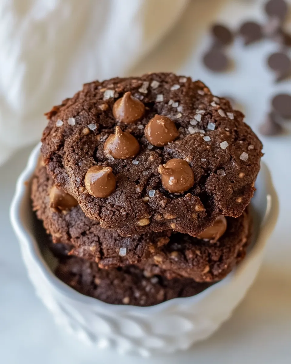 Delicious Peanut Butter Double Chocolate Chickpea Cookies recipe photo