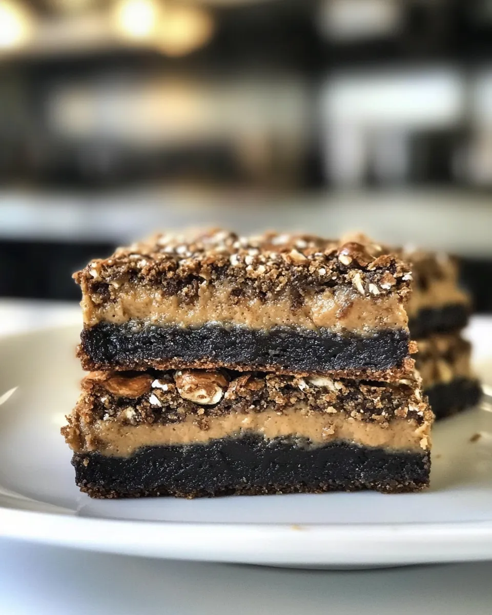 Homemade Peanut Butter Fudge Pretzel Brownies. photo