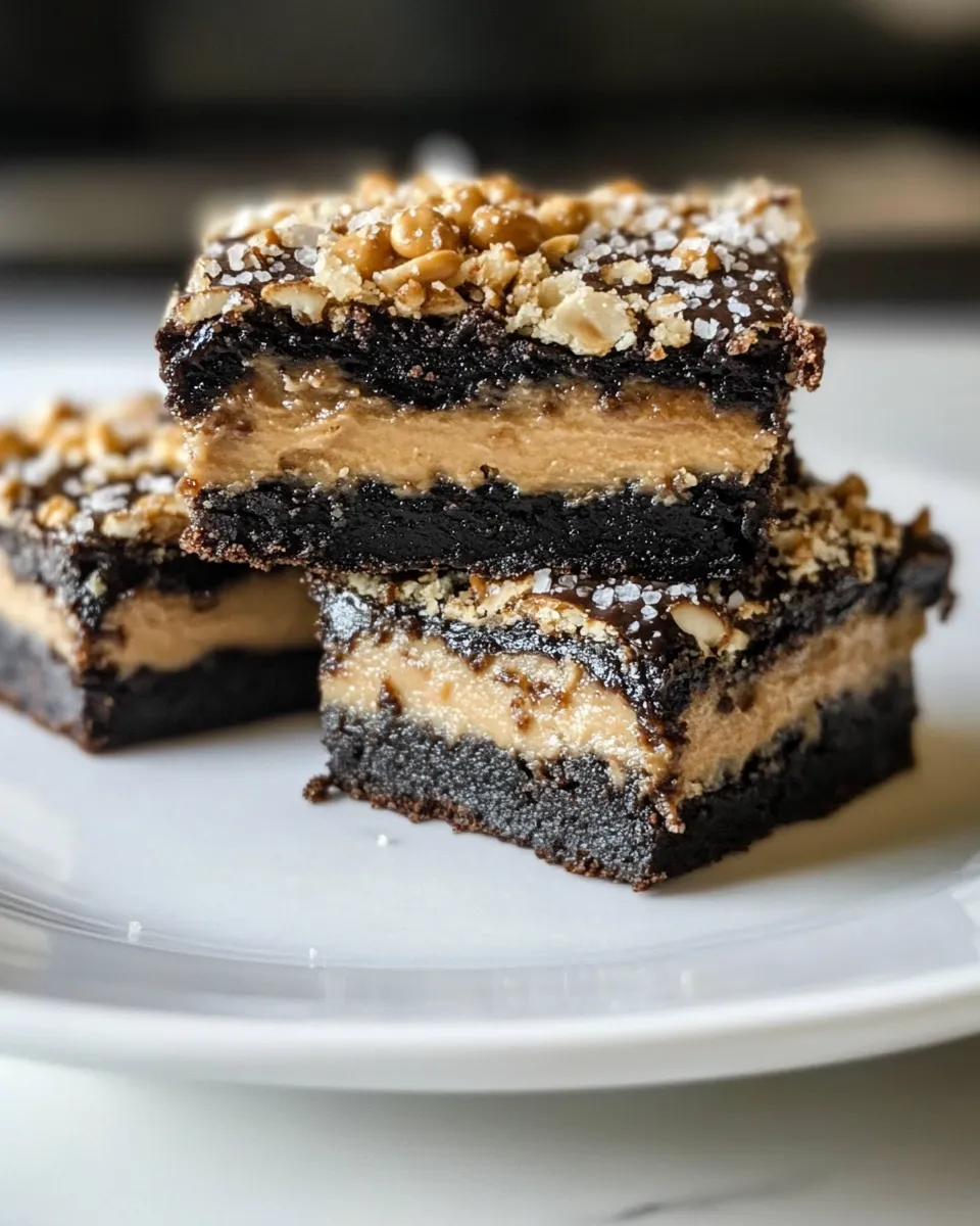 Easy Peanut Butter Fudge Pretzel Brownies. recipe photo