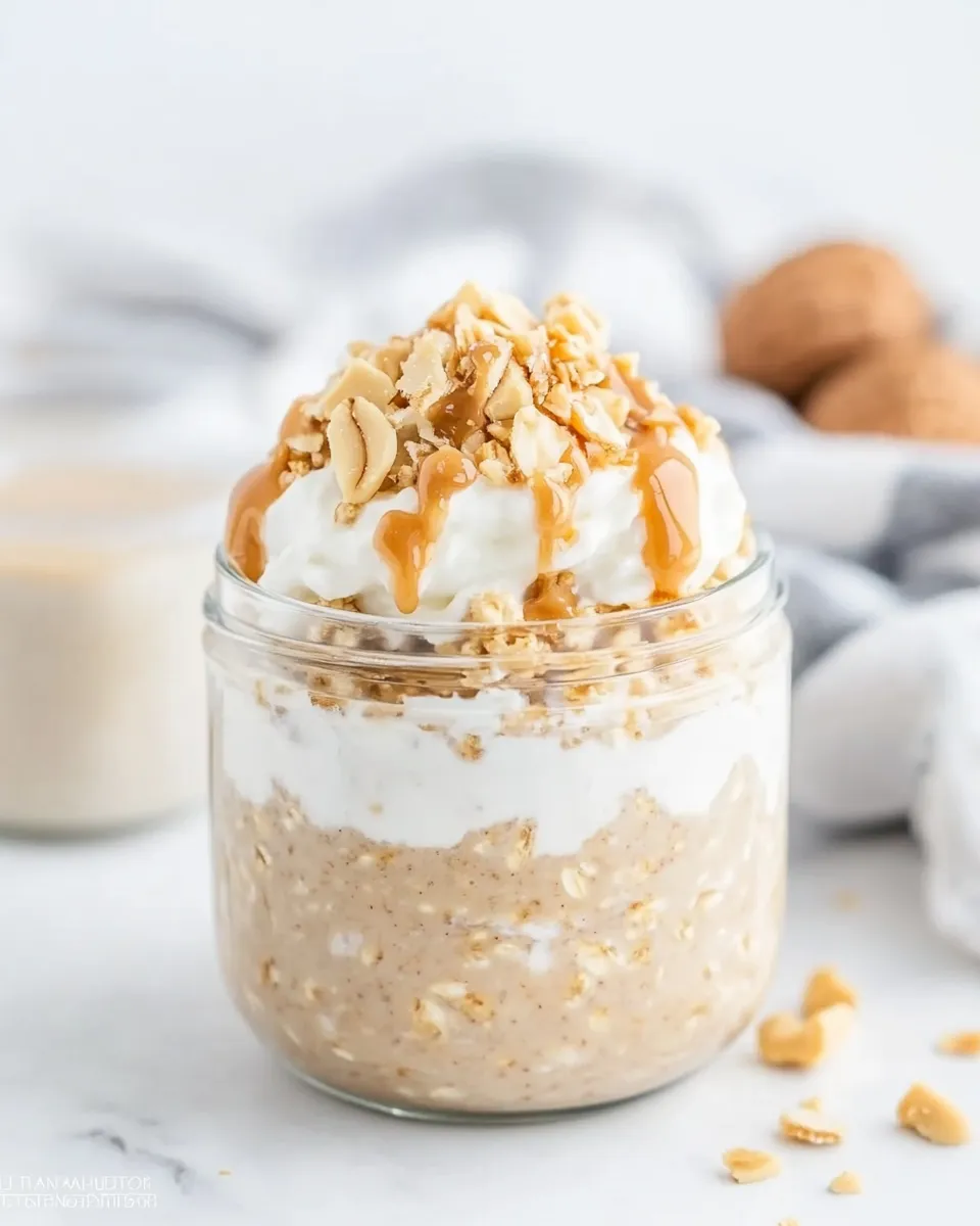Homemade Peanut Butter Greek Yogurt Overnight Oats photo
