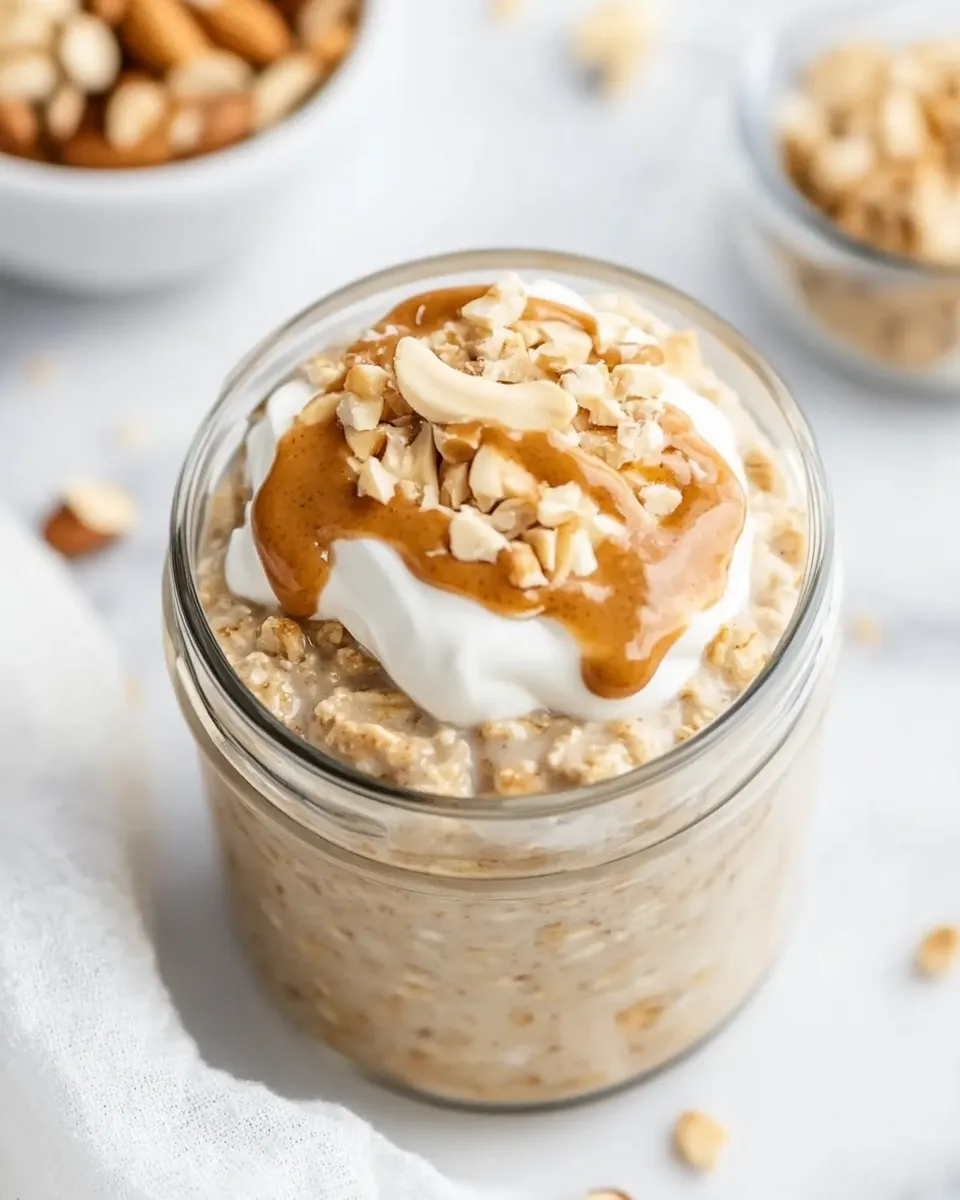 Easy Peanut Butter Greek Yogurt Overnight Oats recipe photo