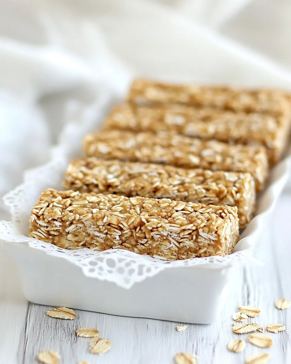 Classic Peanut Butter Honey No Bake Granola Bars image