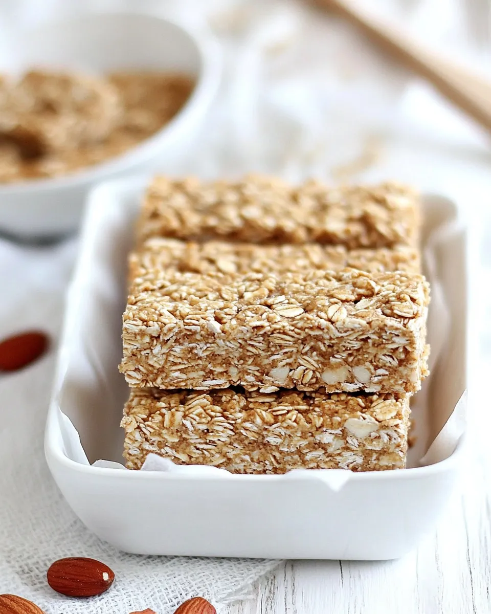 Easy Peanut Butter Honey No Bake Granola Bars shot