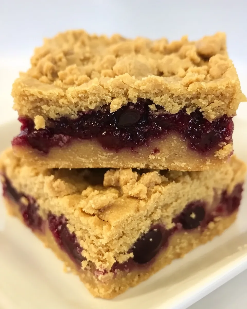 Easy Peanut Butter & Jelly Cookie Bars recipe photo