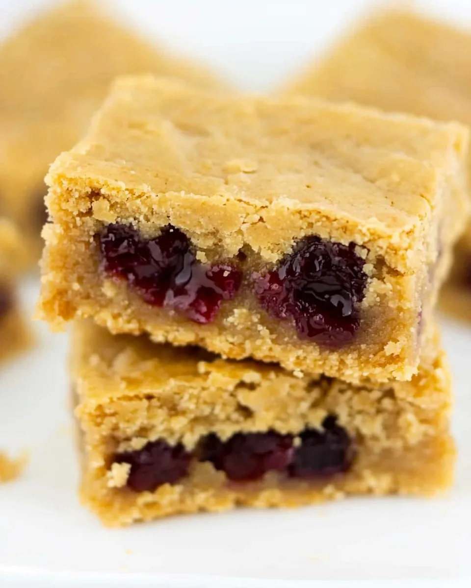 Delicious Peanut Butter & Jelly Cookie Bars shot