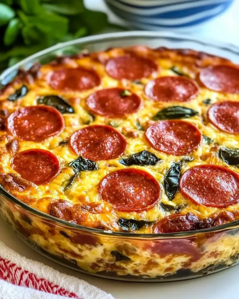 Homemade Pepperoni Pizza Keto Crustless Quiche photo