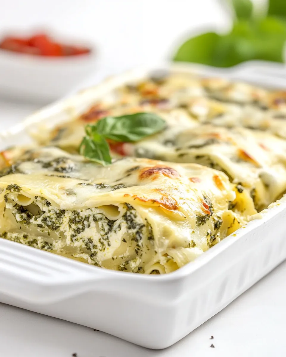 Delicious Pesto Lasagna Rolls shot
