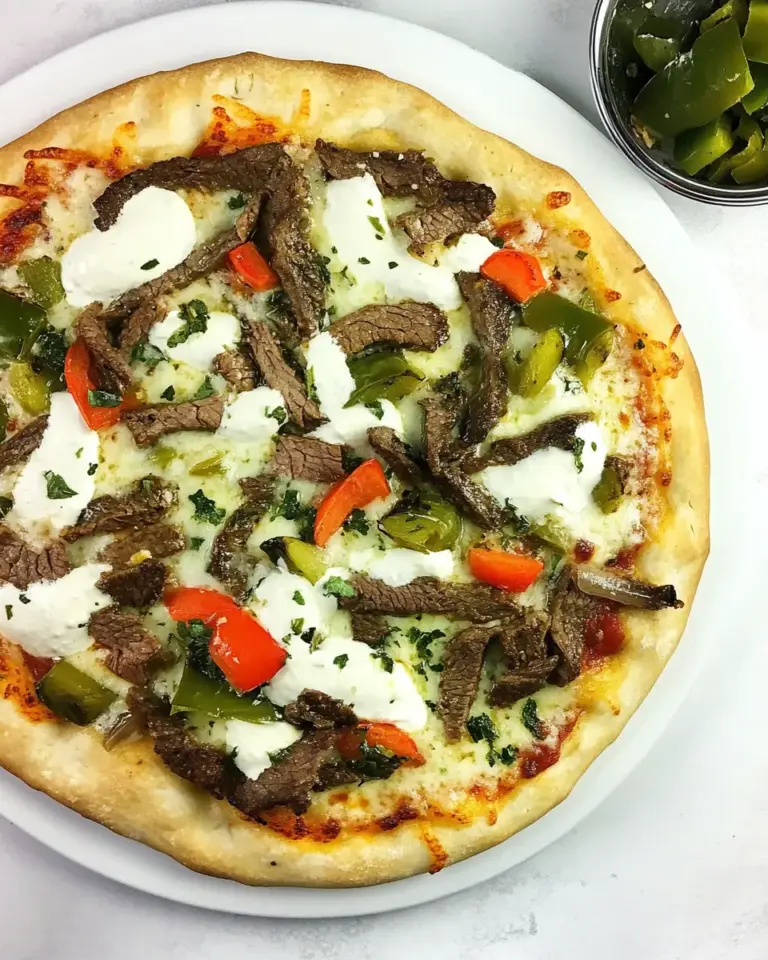 Homemade Philly Cheese Steak Pizza photo