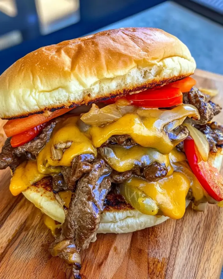 Homemade Philly Cheesesteak Burgers Smashed on the Flatrock photo