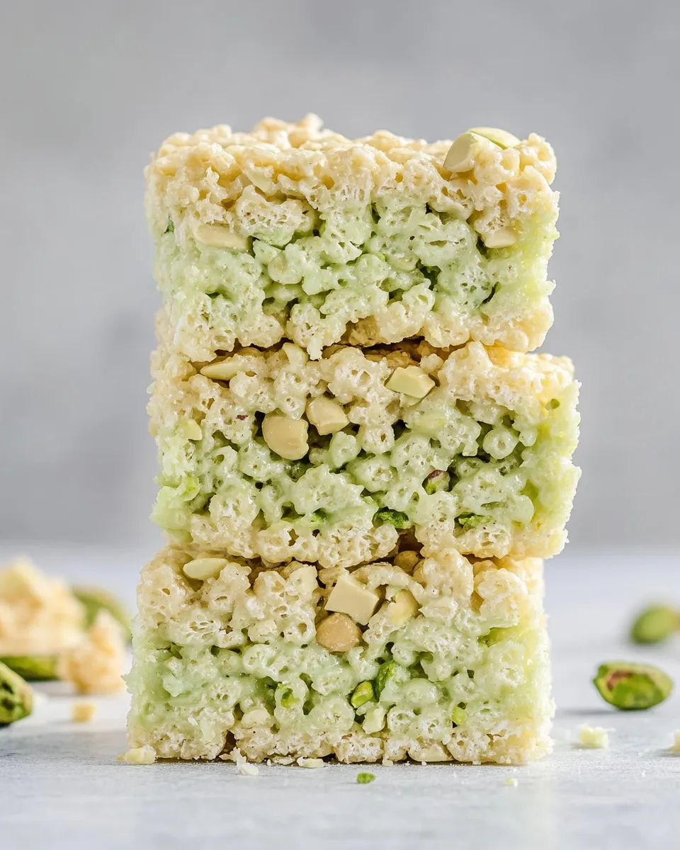 Easy Pistachio Rice Krispie Treats dish photo