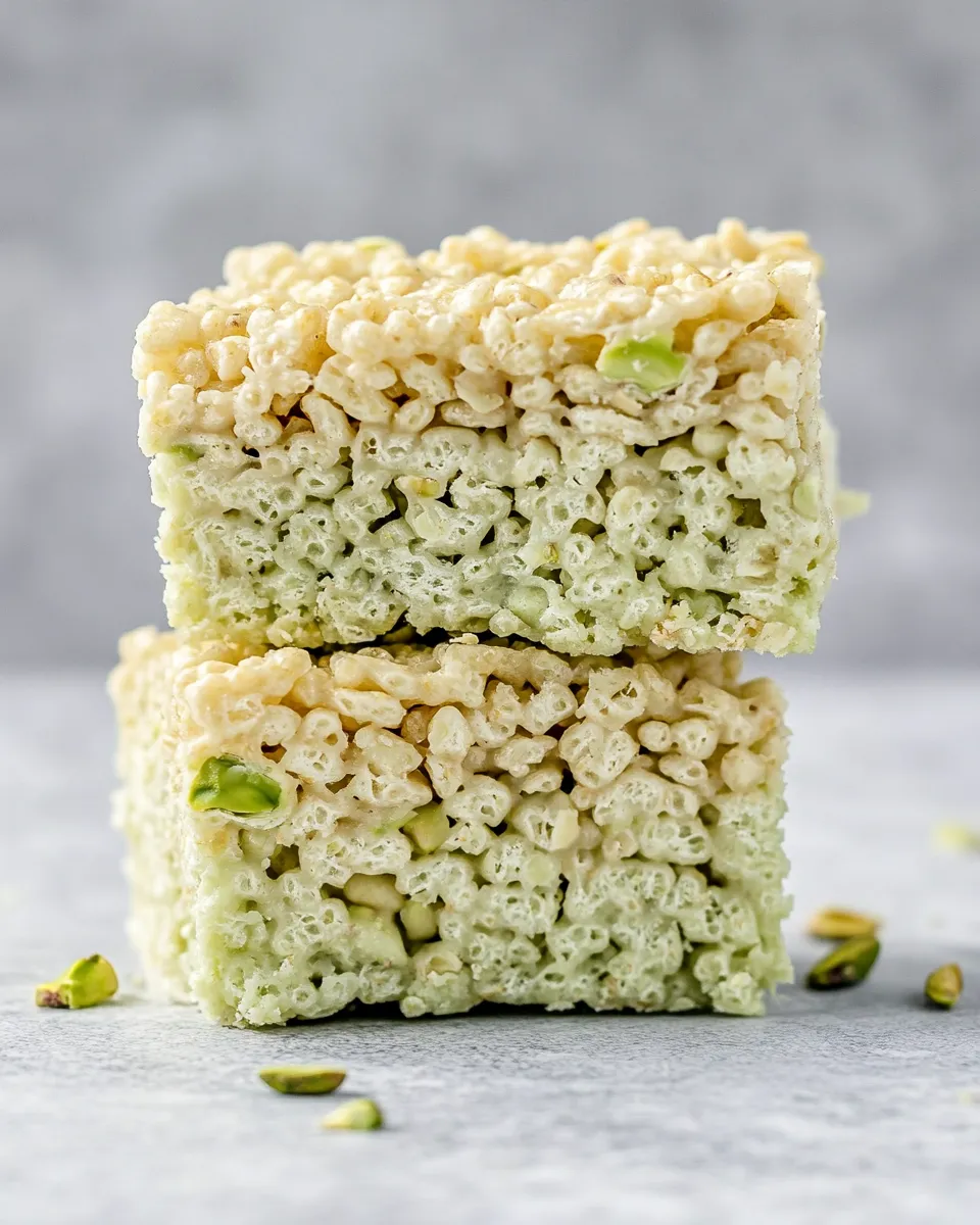 Tasty Pistachio Rice Krispie Treats shot