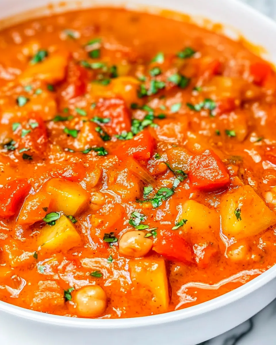 Delicious Potato Chickpea Coconut Curry shot