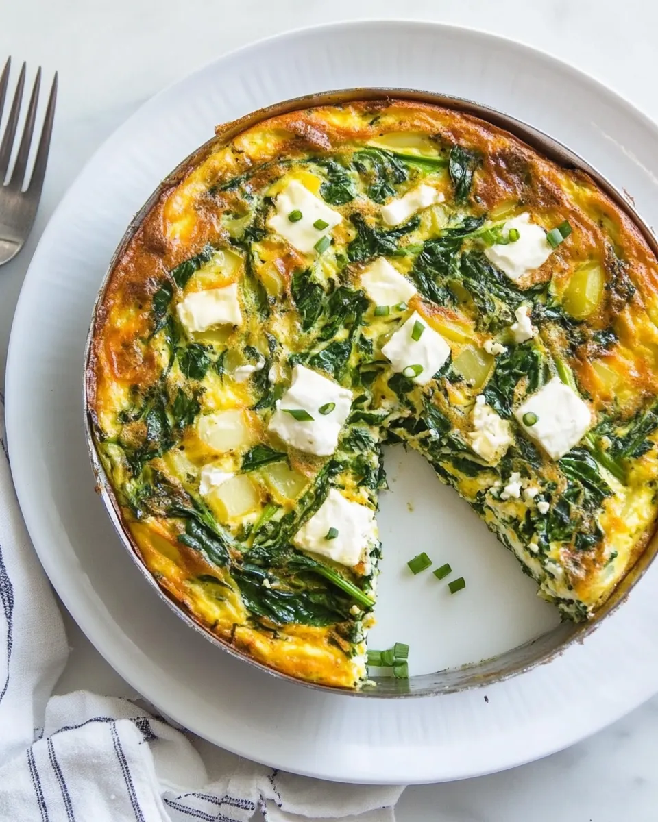 Classic Potato Crusted Spinach Frittata image
