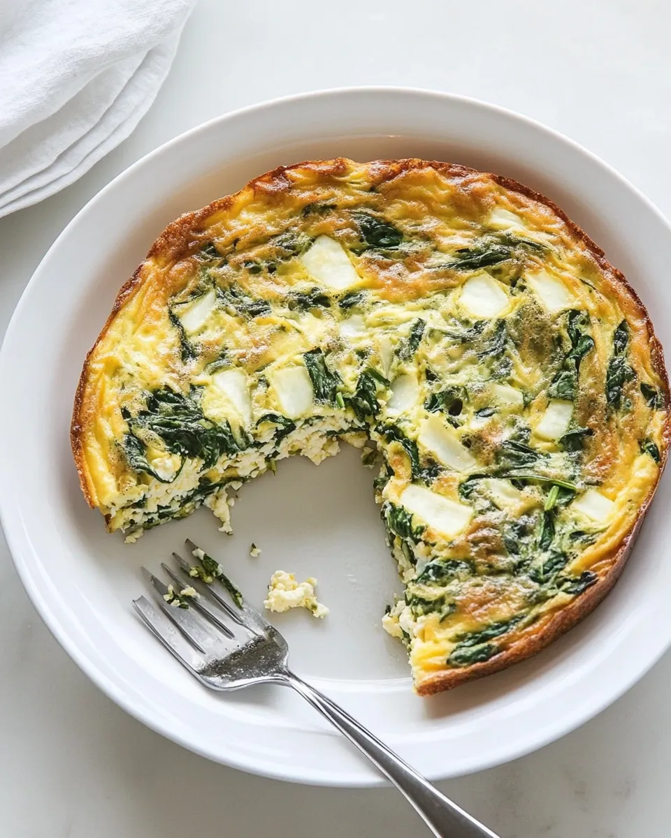 Easy Potato Crusted Spinach Frittata recipe photo