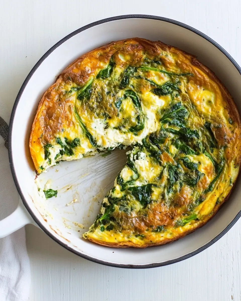 Delicious Potato Crusted Spinach Frittata shot