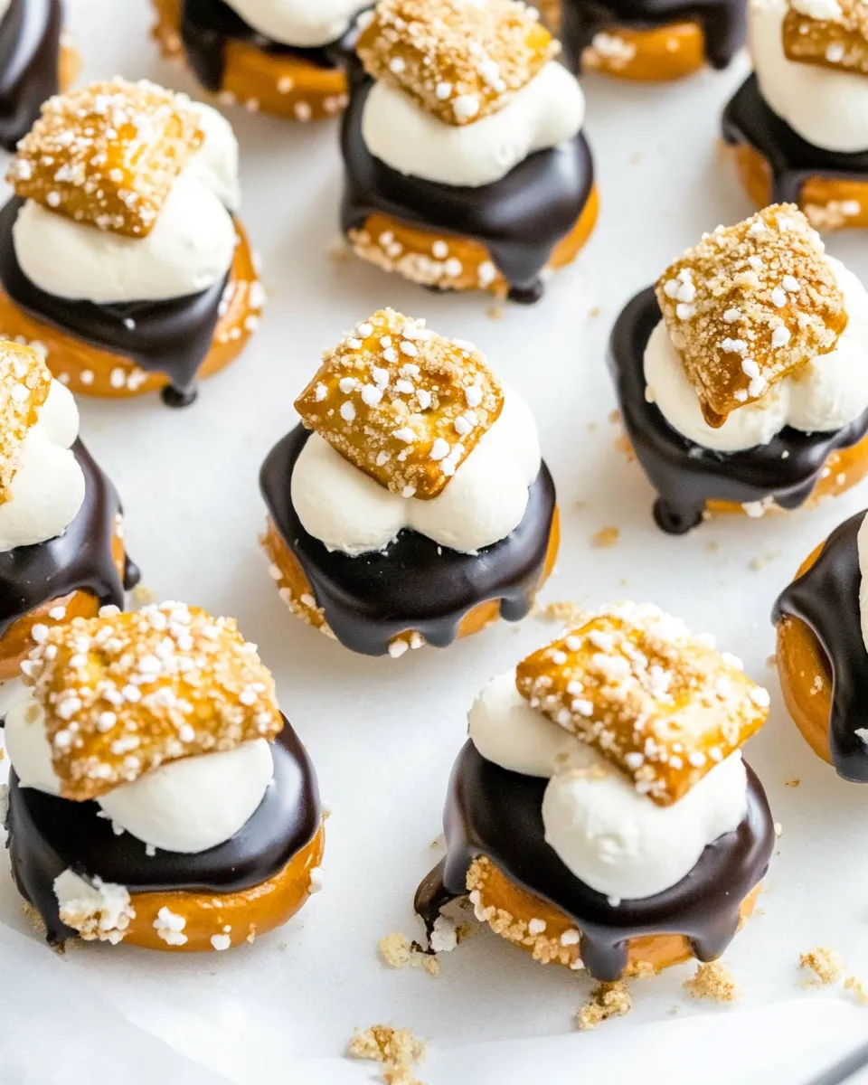 Easy Pretzel Smores Bites recipe photo