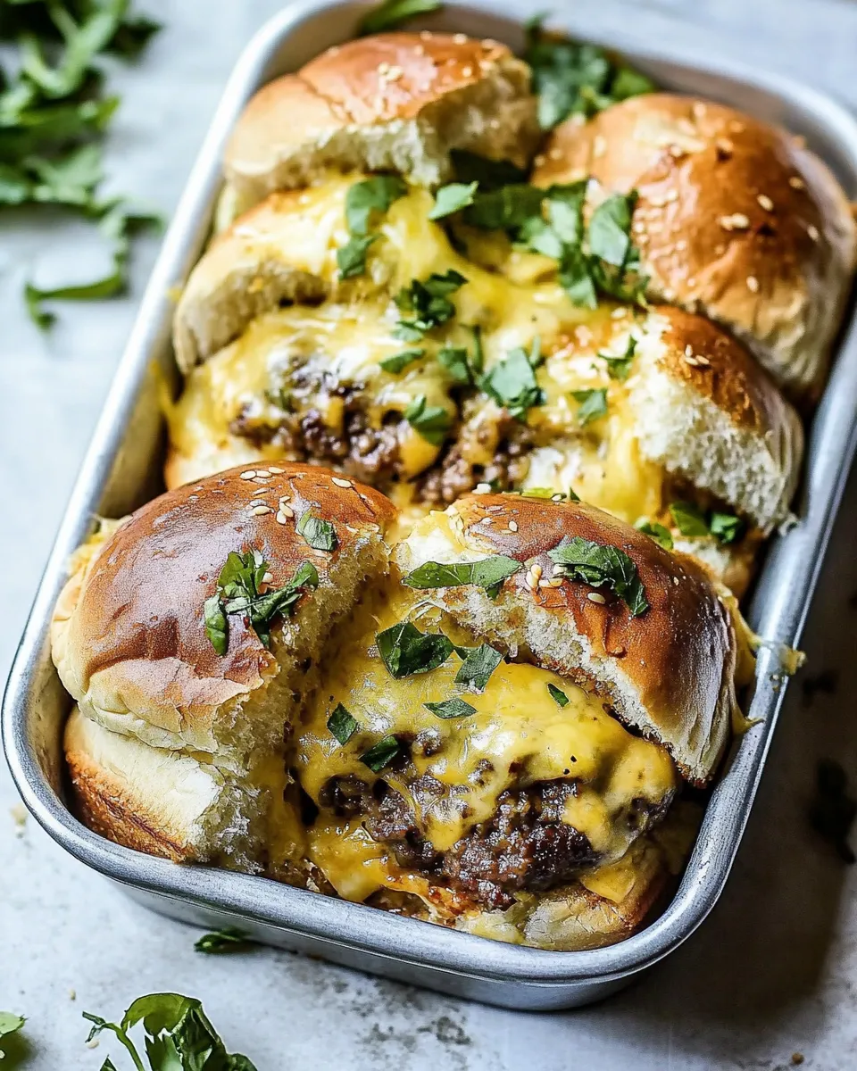 Sweet Pull Apart Cheeseburger Sliders. shot
