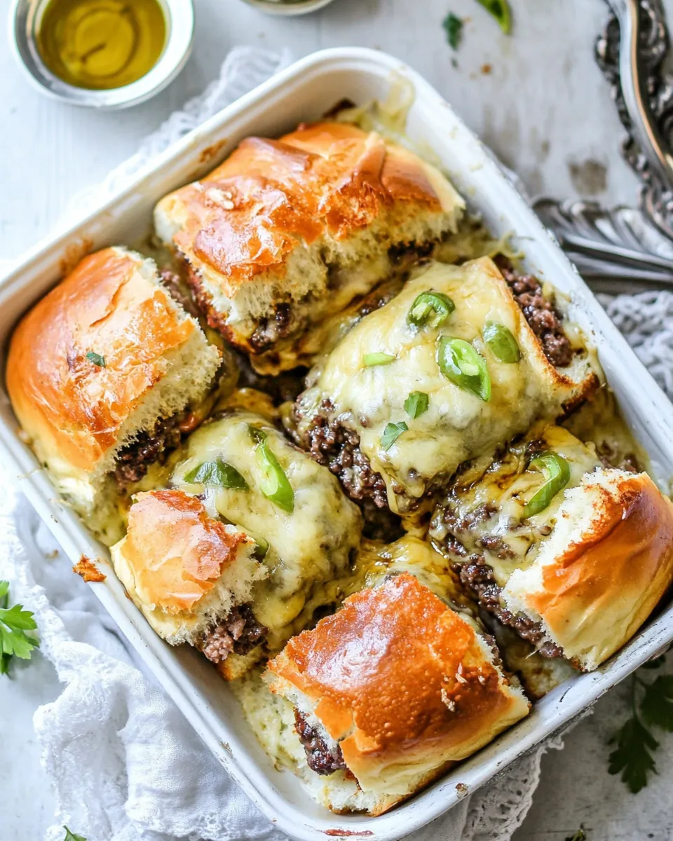 Sweet Pull Apart Cheeseburger Sliders. dish image